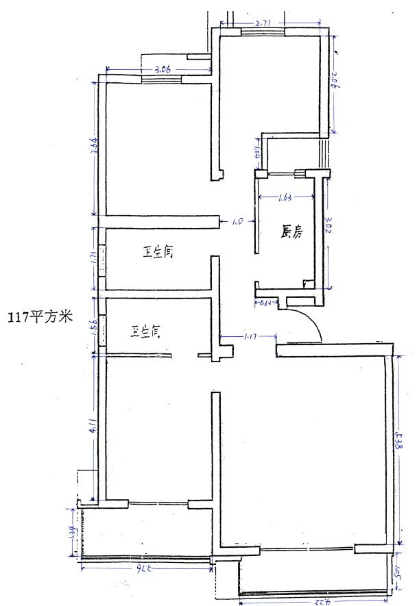 n01的117平格局如下,请装修公司提供水,电布局,效果图及报价