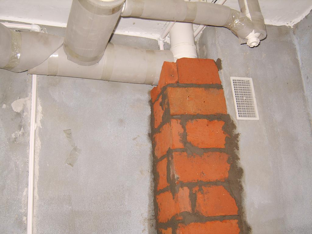 卫生间包立管(红砖,沙子,水泥)