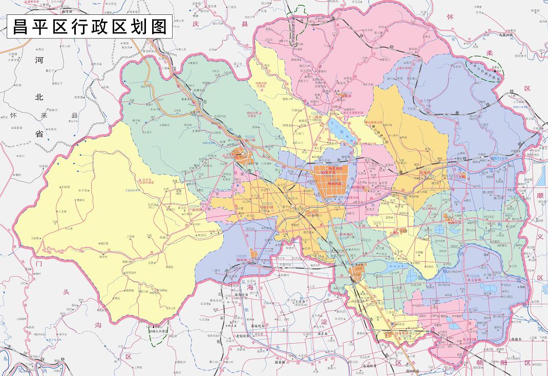 昌平沙河镇地图图片